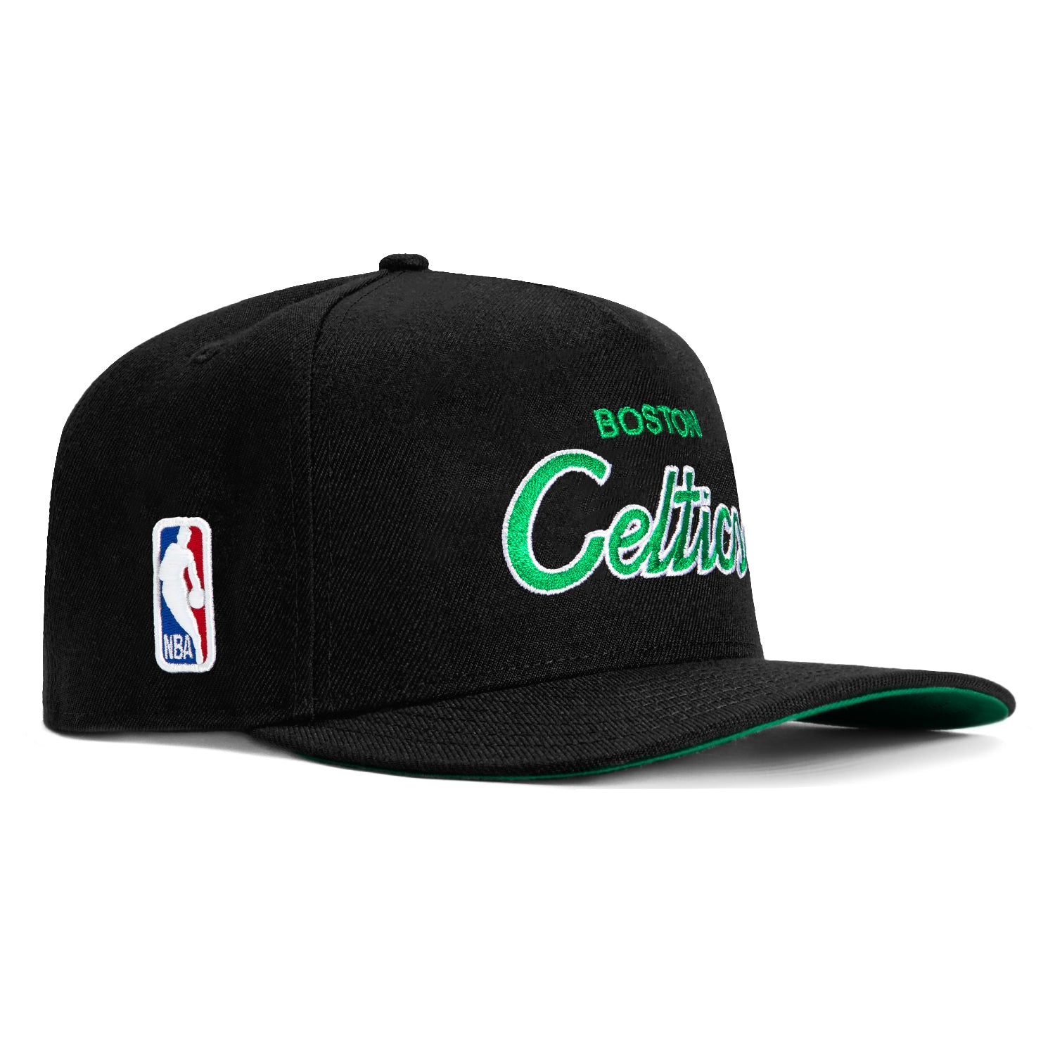 New Era 9Seventy Boston Celtics Script Stretch Snapback Hat - Black | Official NBA Licensed Adjustable Baseball Cap for Men & Women | Perfect for Basketball Games, Streetwear & Sports Fan Fashion