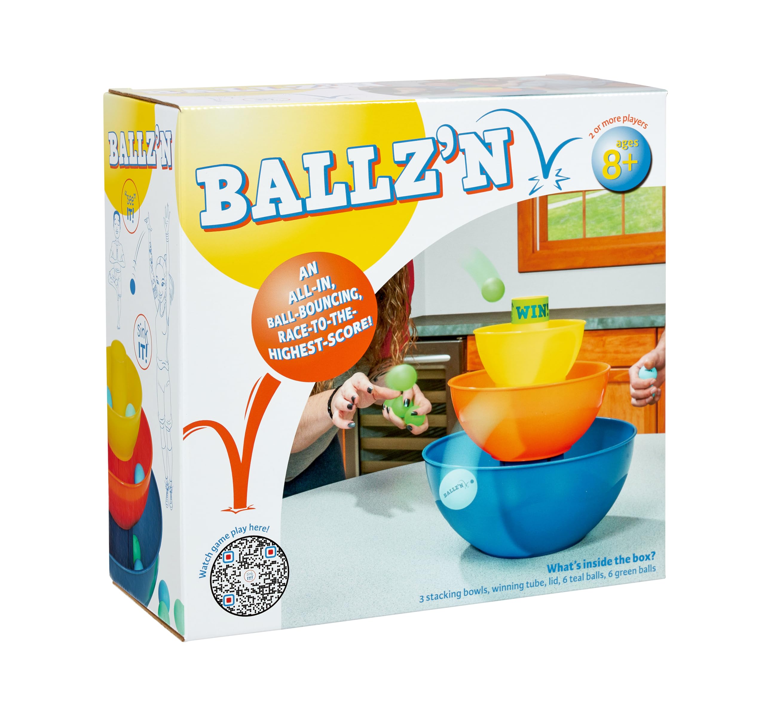 Ballz'n - Fast-Paced Pong Ball Bouncing Trick Shots Game for Adults & Family | Fun Board Game for Parties, Game Nights & Indoor Activities | Portable 2-6 Player Floor Game with Easy Storage | Perfect for Family Gatherings, Adult Parties & Bar Games