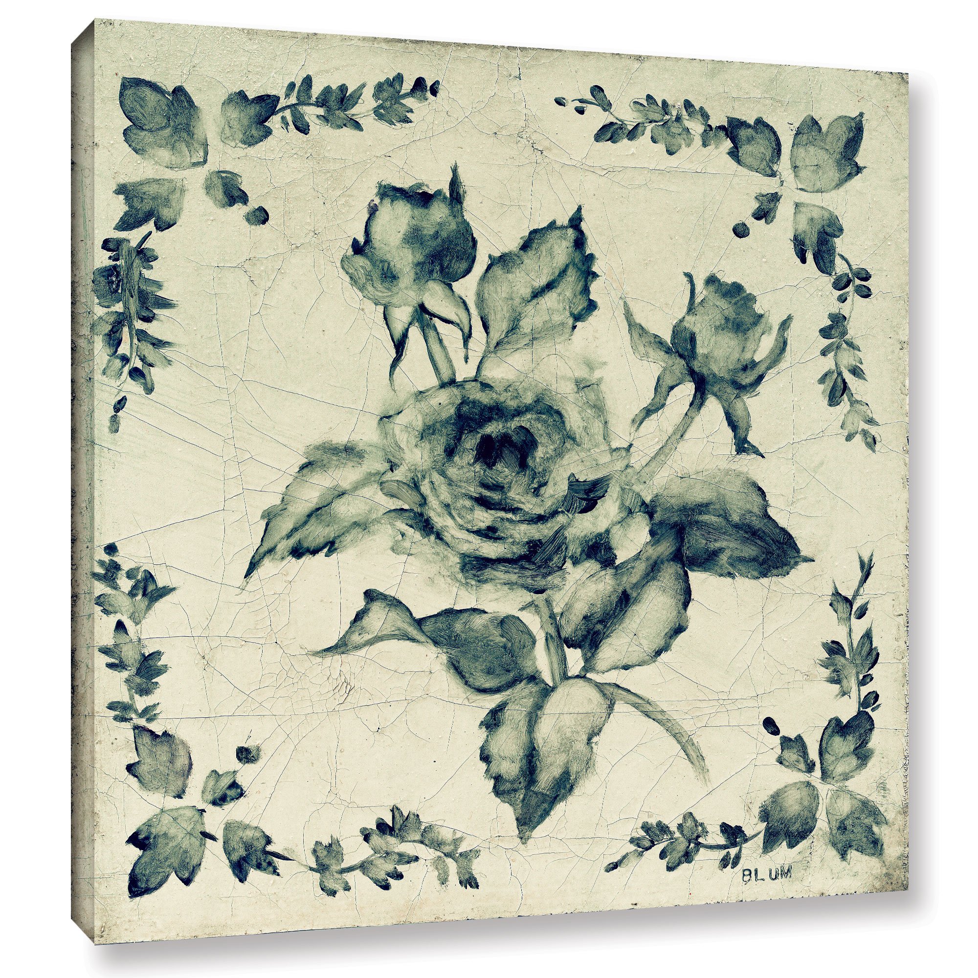 Cheri Blum 'Swedish Tile II' Gallery Wrapped Canvas Art Print - 18x18 Inches Wall Decor for Living Room, Bedroom & Office