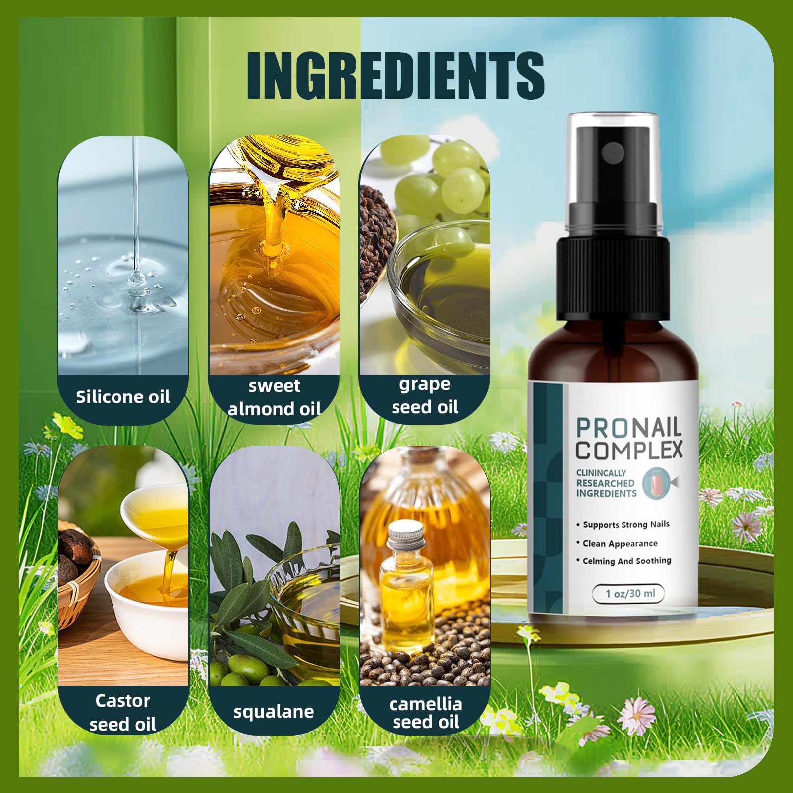 ProNail Complex Spray - Nail Repair Oil for Damaged & Brittle Nails - Strengthens & Hydrates Cuticles - 1 Bottle (0.5 fl oz) - Perfect for Salon Use & At-Home Nail Care