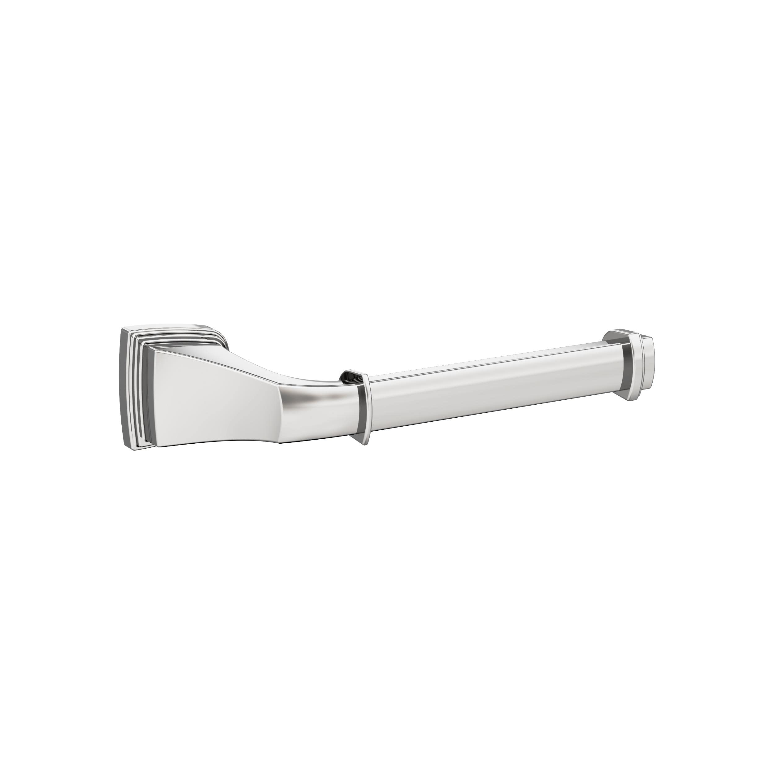 Amerock BH3603126 Chrome Single Post Toilet Paper Holder - 7-7/8 Inch (200mm) Bath Tissue Holder for Modern Bathrooms | Bathroom Hardware & Accessories | Perfect for Home, Hotel, and Office Restrooms