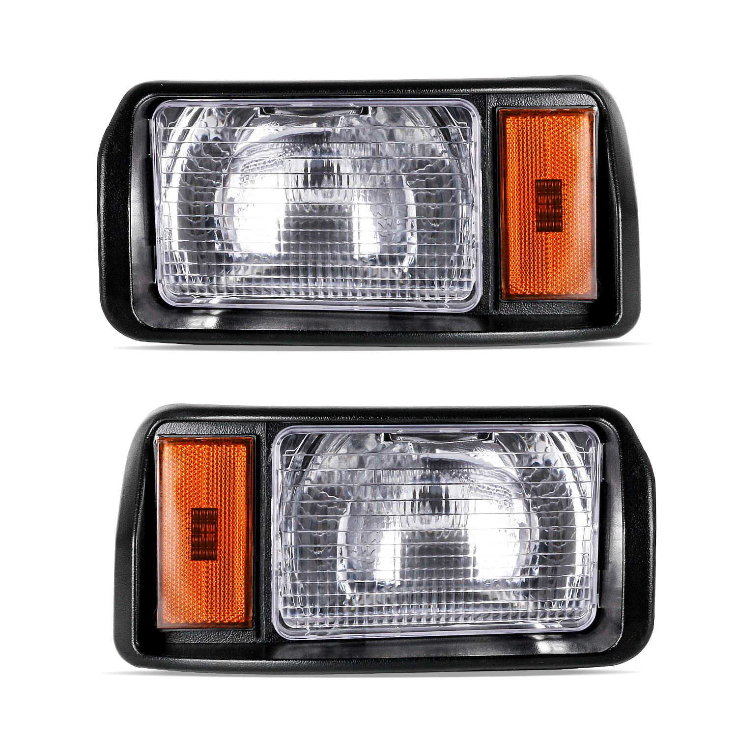 RANSOTO Golf Cart Headlight Assembly - Compatible with 1993+ Club Car DS & Carryall Models - Replacement for Halogen Headlights 101988002 & 101988001 - Perfect for Night Golfing & Campground Safety Lighting