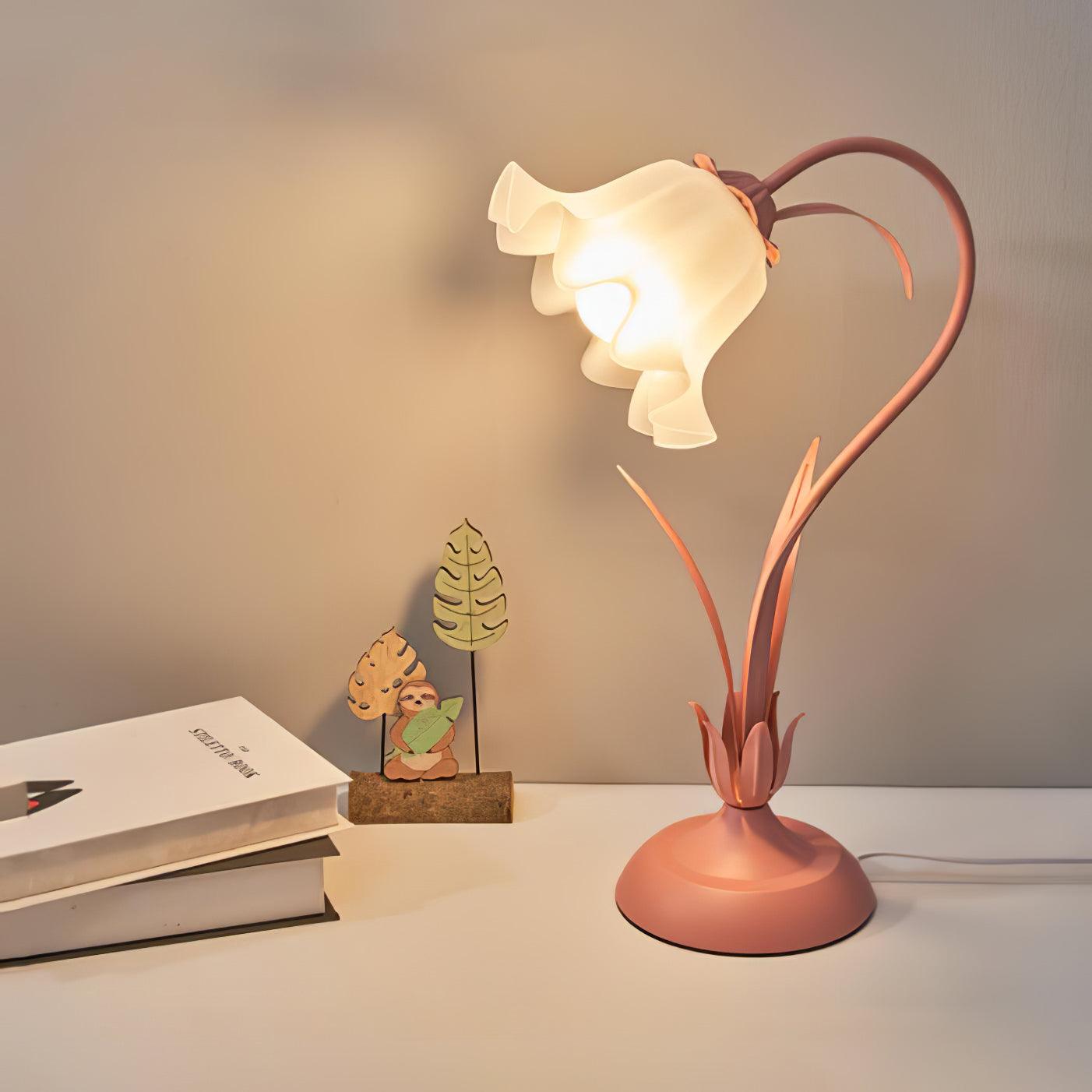 Lily of the Valley Table Lamp - Elegant Floral Bedside Lighting for Bedroom, Living Room & Office Decor - Perfect for Reading, Relaxing & Creating Cozy Ambience