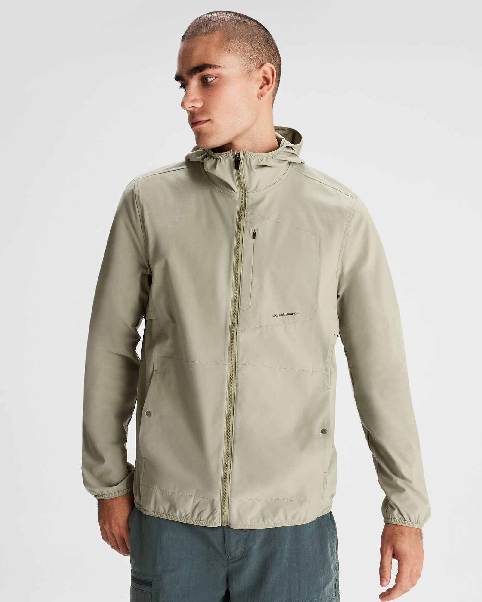 Men's Sun Breaker Jacket - Lightweight UPF 50+ UV Protection Windbreaker for Hiking, Running & Outdoor Activities (Light Beech) - Perfect for Beach, Camping and Travel