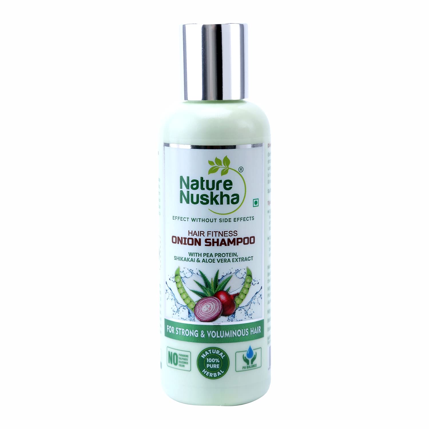Nature Nuskha Onion Shampoo for Hair Growth with Pea Protein, Shikakai & Aloe Vera - Volumizing & Strengthening Shampoo for Men & Women (100ml) - Perfect for Daily Hair Care & Thinning Hair Solutions