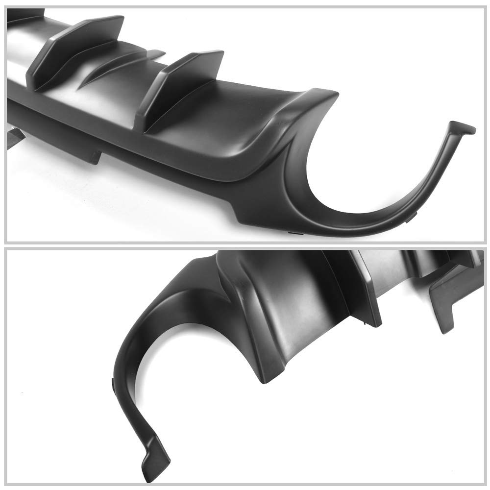 IKON MOTORSPORTS Rear Bumper Diffuser for 2013-2014 Ford Mustang | California V2 Style PP Unpainted Black Lower Bumper Lip | Aggressive Styling Upgrade for Street & Track Performance