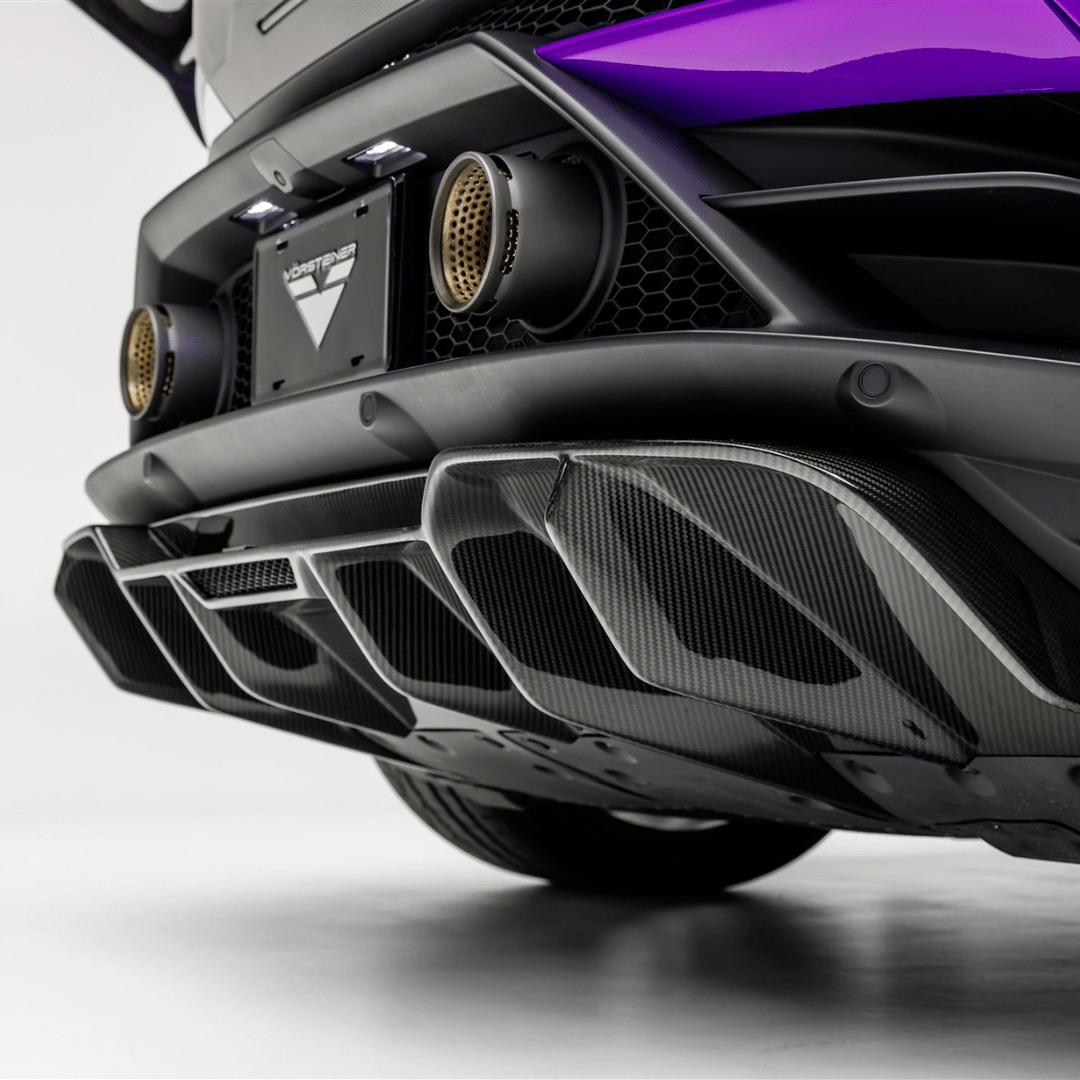 Lamborghini Huracan EVO Monza Edition Rear Diffuser - 2x2 Gloss Carbon Fiber Spoiler for Enhanced Aerodynamics & Style | Perfect for Car Shows, Racing & Performance Upgrades