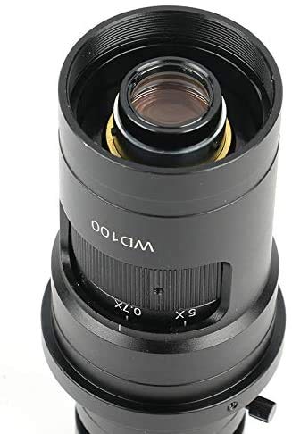 10X-200X Zoom WD100 Continuously Variable 0.7X-5X Adjustable Magnification FHD C-Mount Lens for HDMI VGA USB Microscope Camera - Perfect for PCB Inspection, Biological Research & Industrial Quality Control