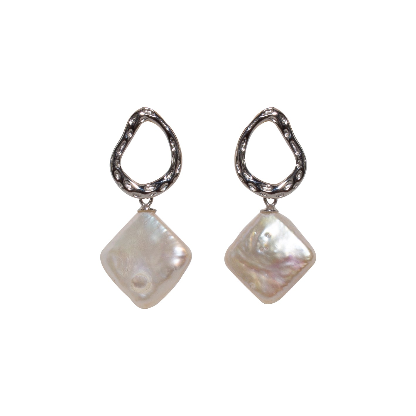 Elegant Petite Silver Dali Baroque Pearl Earrings for Women - Vintage Style Pearl Jewelry Gift for Brides, Weddings & Special Occasions