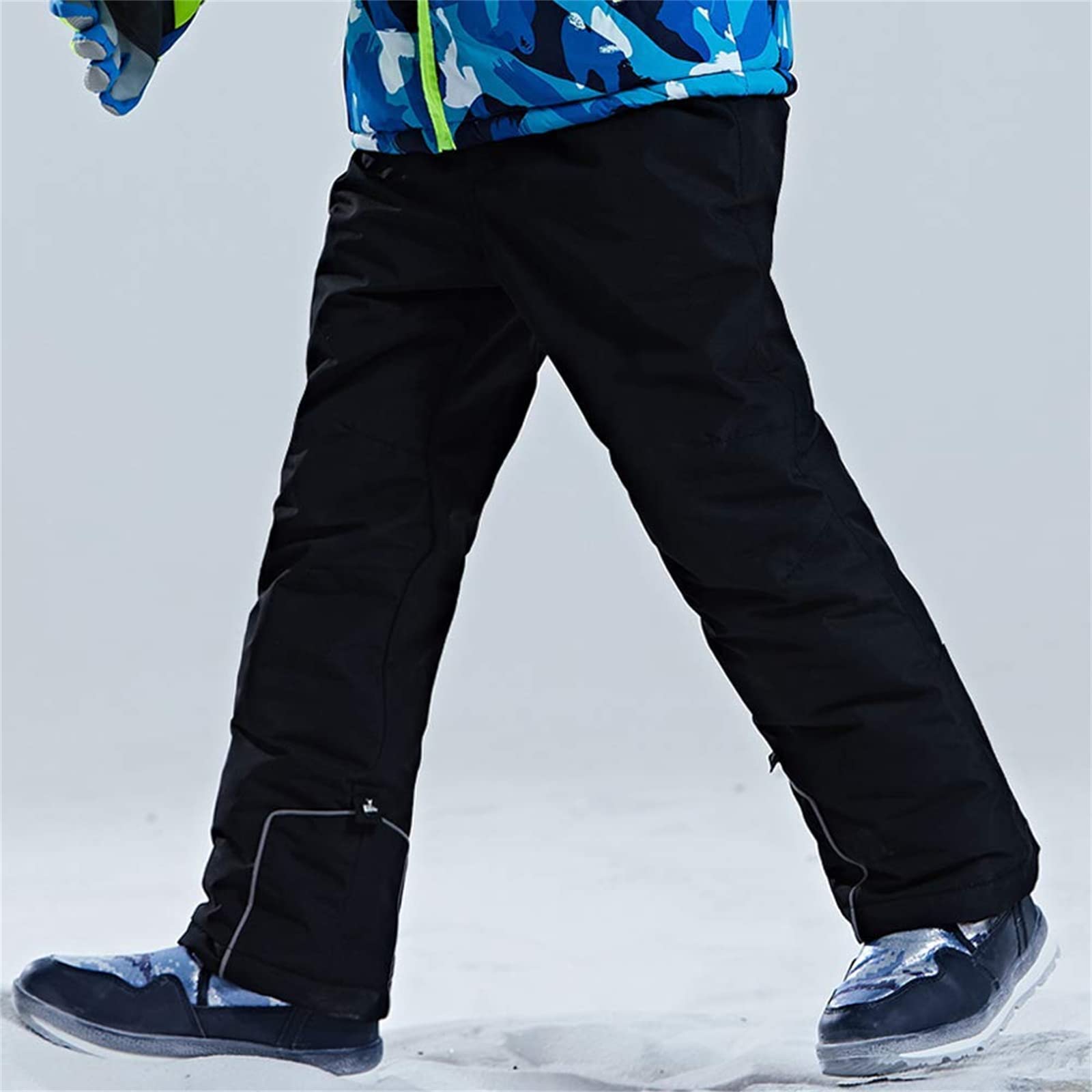 WOWULOVELY Boys' 2-Piece Colorblock Snow Pants & Jacket Set - Waterproof Winter Snowsuit for Skiing, Snowboarding & Outdoor Activities