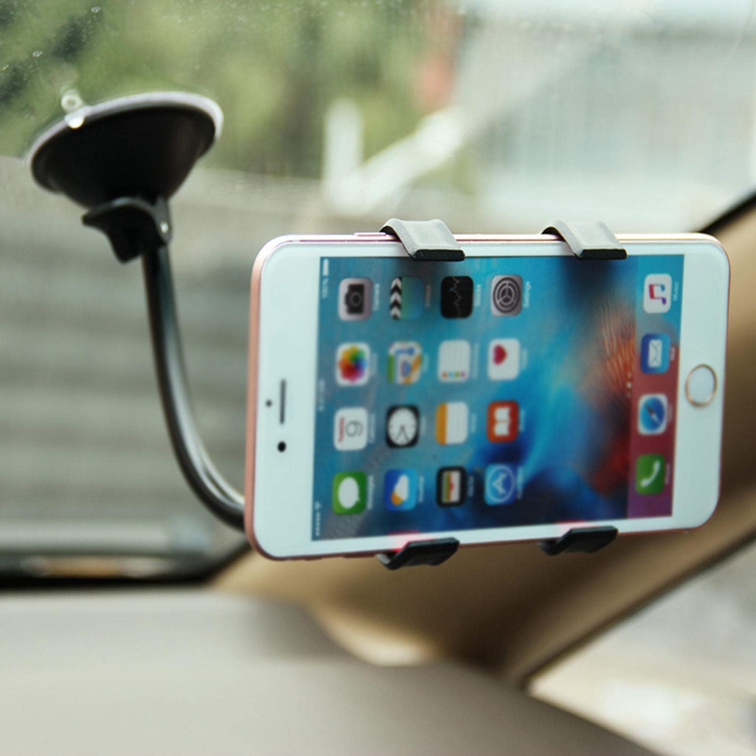 Universal Car Phone Holder - Flexible Adjustable Phone Mount Stand for Home & Office, GPS Bracket with Strong Grip for All Smartphones - Perfect for Driving, Watching Videos & Hands-Free Calling