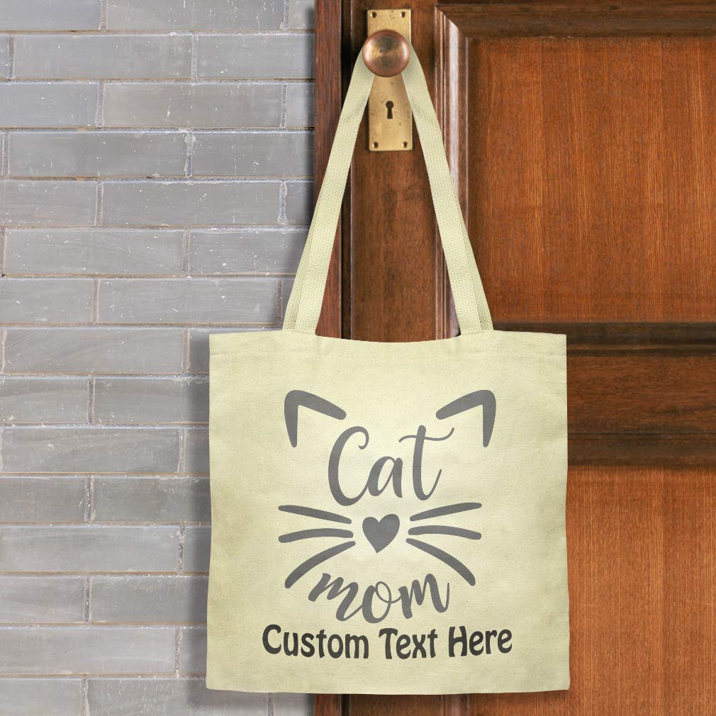 Eco-Friendly Canvas Tote Bag for Women - Reusable Shopping & Beach Bag with Cat Design - Perfect Gift for Cat Moms on Mother's Day, Grocery Trips & Beach Outings