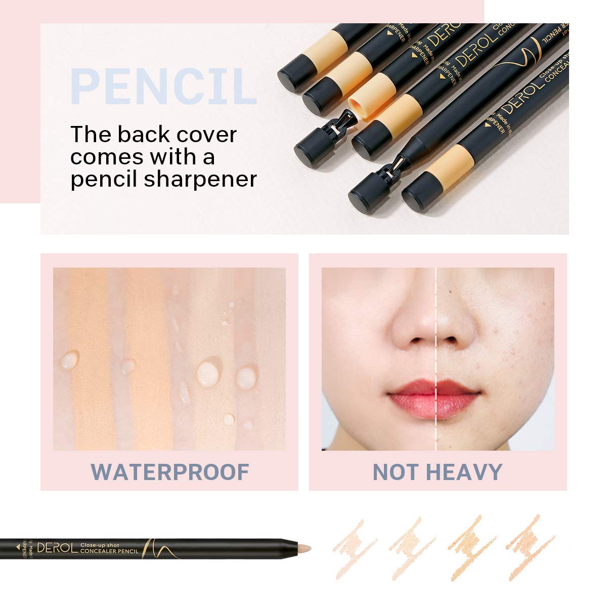 KISSIO Concealer Pencil - Waterproof Long-Lasting Under Eye Concealer for Dark Circles, Acne & Freckles Coverage - Brightening Makeup Stick (02 Natural) - Perfect for Daily Makeup, Photo Shoots & Special Occasions