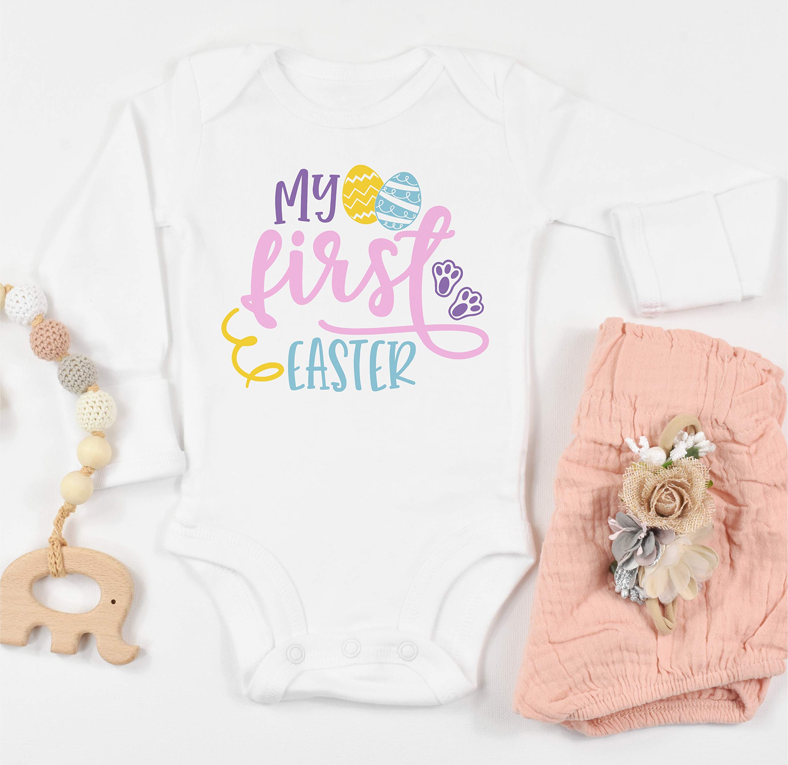 My First Easter Baby Girl Bodysuit - Newborn Easter Outfit 0-3M | Cute Spring Baby Romper for Boys & Girls | Perfect Easter Gift & Photo Shoot Outfit