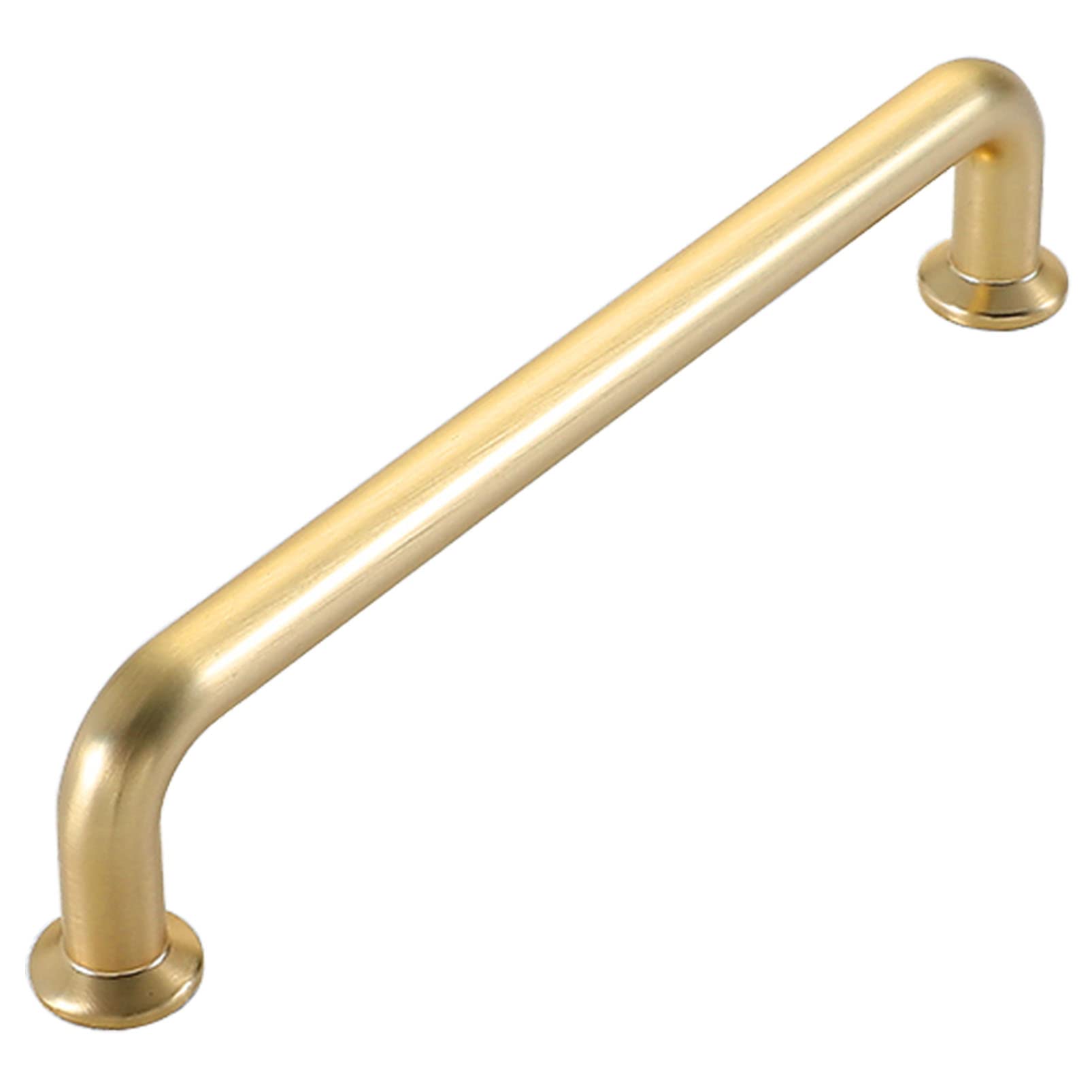 6-Piece Brushed Brass Cabinet Handles & Drawer Pulls - 192mm Hole Centers - Kitchen, Bathroom & Wardrobe Hardware with Screws - Perfect for Modern Home Renovation & Furniture Upgrades