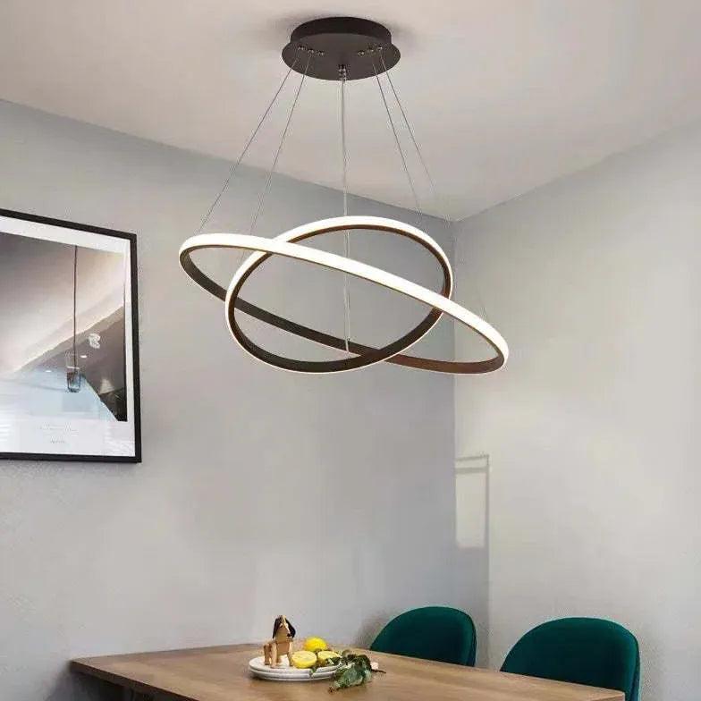 Modern Ring Shaped LED Pendant Light - Sleek Contemporary Ceiling Lighting for Dining Room, Kitchen, or Bedroom Decor