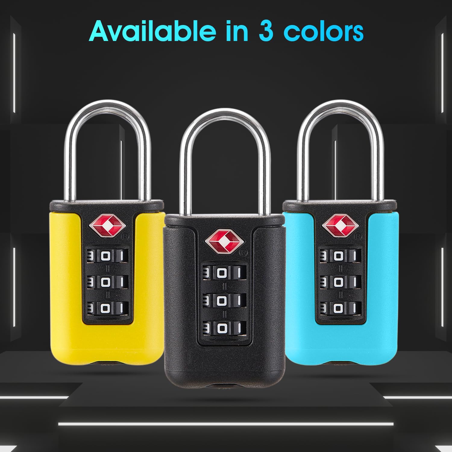 TSA Approved Gun Case Locks - 2 Pack Heavy Duty TSA Luggage Locks for Rifles, Pistols & Revolver Cases - Secure 3 Digit Combination Padlock for Suitcases & Firearm Storage (Blue) - Perfect for Air Travel, Hunting Trips & Secure Weapon Transport
