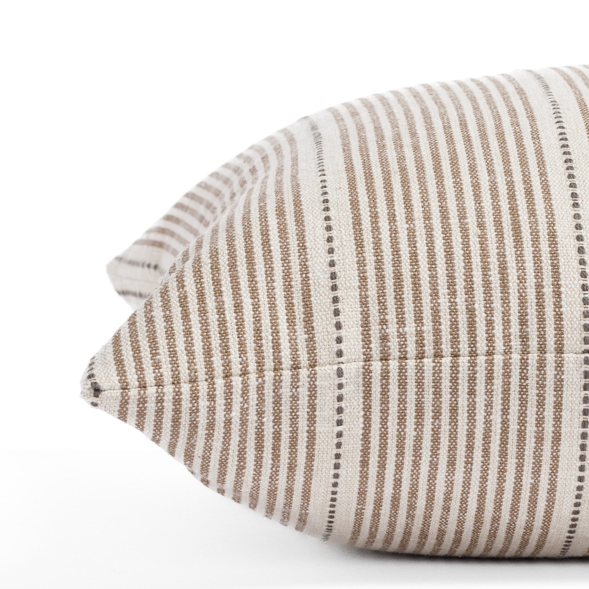 Harper Stripe 14x20 Lumbar Pillow for Couch & Bed - Coffee Brown Decorative Throw Pillow - Perfect for Living Room, Bedroom, and Home Decor