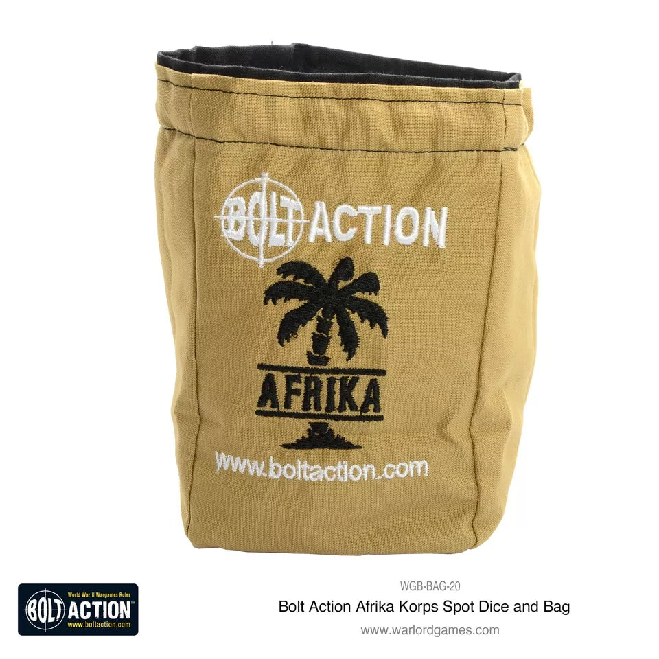 Afrika Korps Dice Bag - Premium Military Themed Dice Pouch for Tabletop RPGs, Board Games & Warhammer - Perfect for Gamers & Collectors