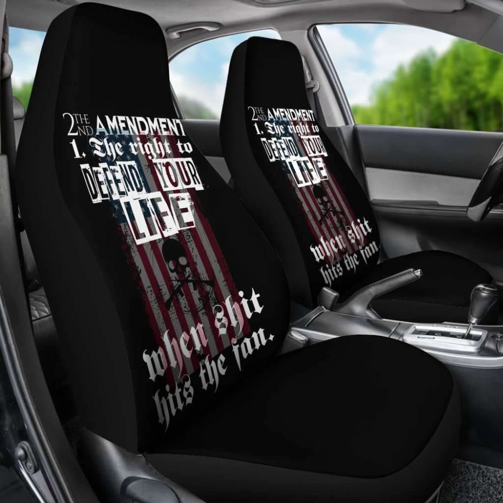 2nd Amendment Patriotic Quotes USA Car Seat Covers - Durable Custom Seat Protectors for Trucks & SUVs - Perfect for Gun Owners & Freedom Supporters