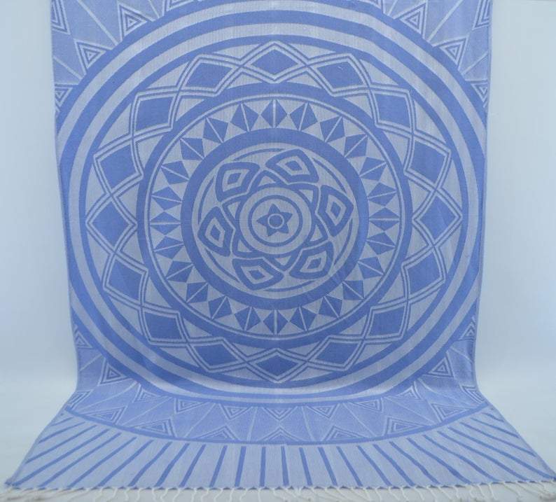 Premium Blue Sun 100% Cotton Bath Towel Set - Soft & Absorbent for Spa, Beach, Gym & Home Use