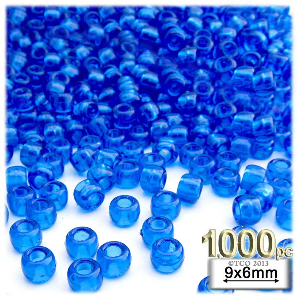 1000pcs 6x9mm Fuchsia Plastic Round Transparent Pony Beads for Jewelry Making, DIY Crafts, and Kids Projects - The Crafts Outlet