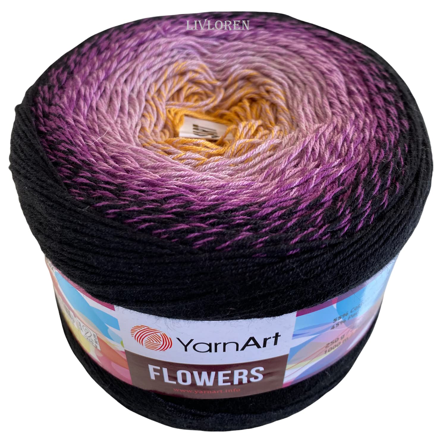 Soft Rainbow Crochet Yarn - 55% Cotton 45% Acrylic, 250g/1094yds, Multicolor Sport Weight Yarn for Knitting & Crocheting - Perfect for Spring/Summer Scarves, Baby Blankets & DIY Crafts