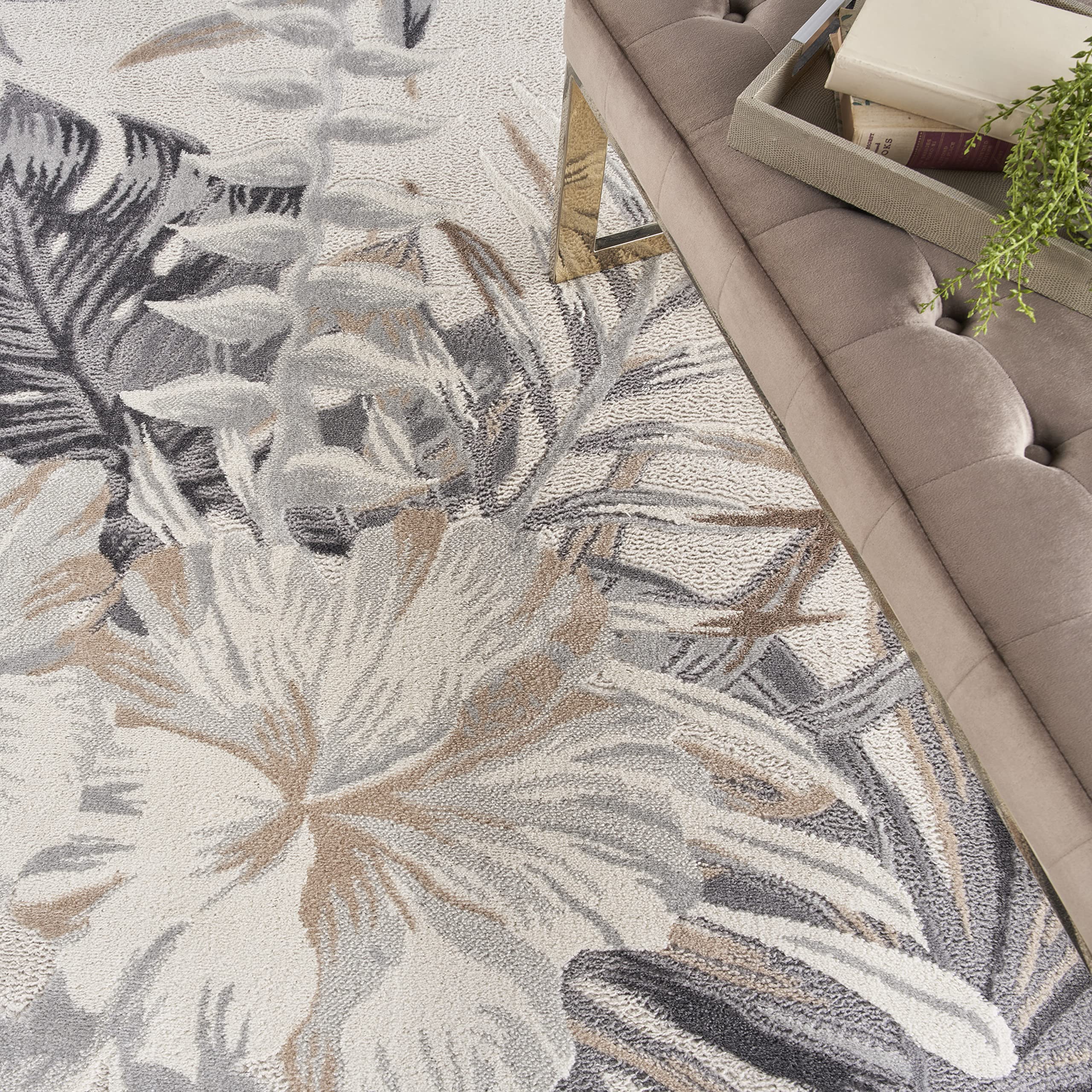 Nourison Pompeii Tropical Ivory/Grey 7'10