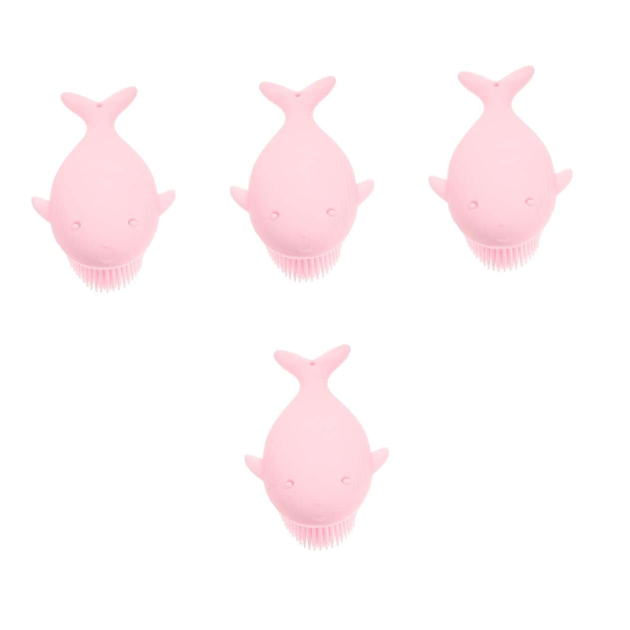 DOITOOL 4-Pack Silicone Body Scrubber & Scalp Massage Brush - Gentle Exfoliating Brush for Shower, Bath, Baby & Toddler Care - Soft Hair & Skin Cleansing Brush for Spa, Home & Travel Use