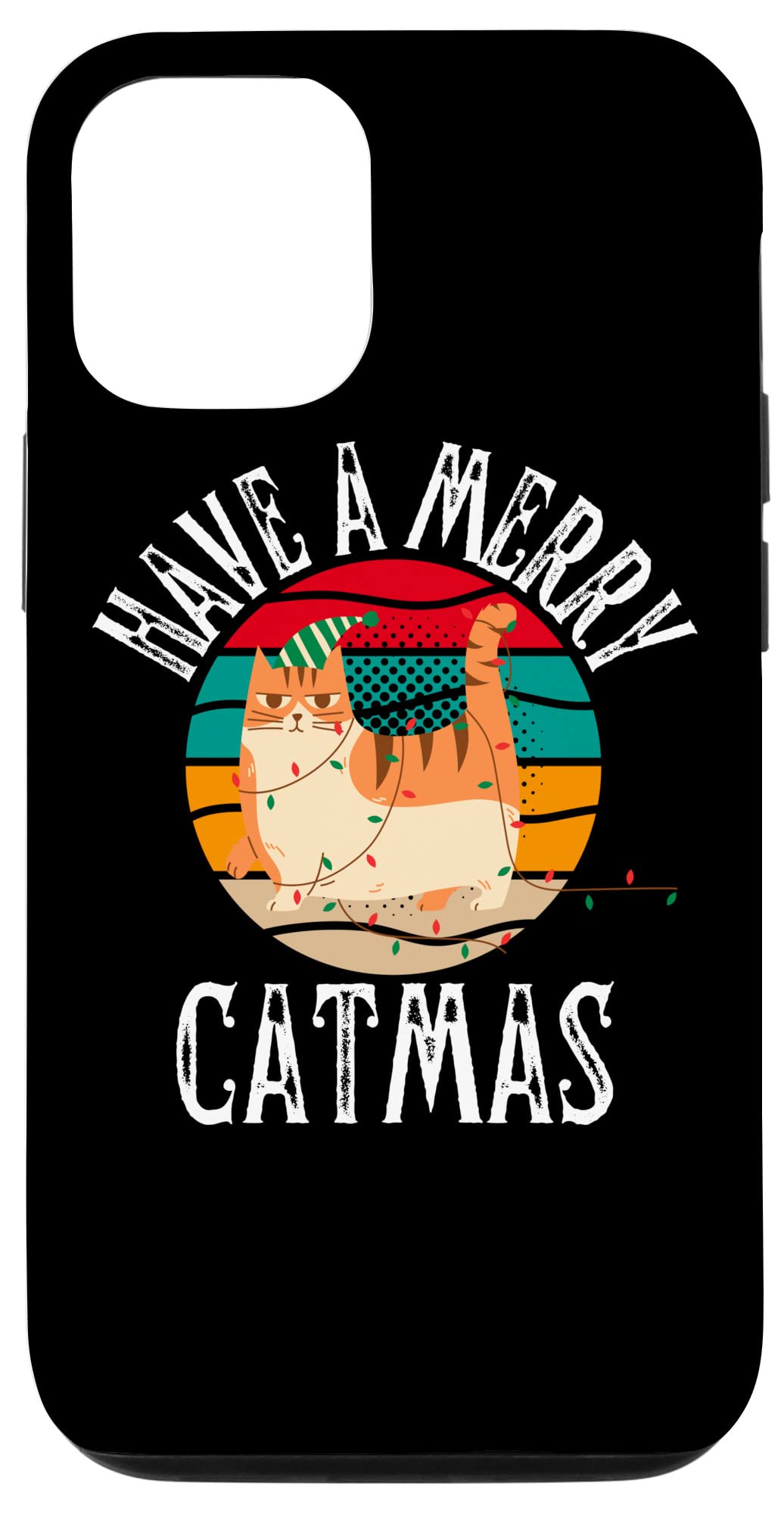 iPhone 12/12 Pro Christmas Cat Lover Pajama Case - Funny Holiday Phone Cover for Cat Enthusiasts | Perfect Gift for Christmas, Cozy Nights & Cat-Themed Parties