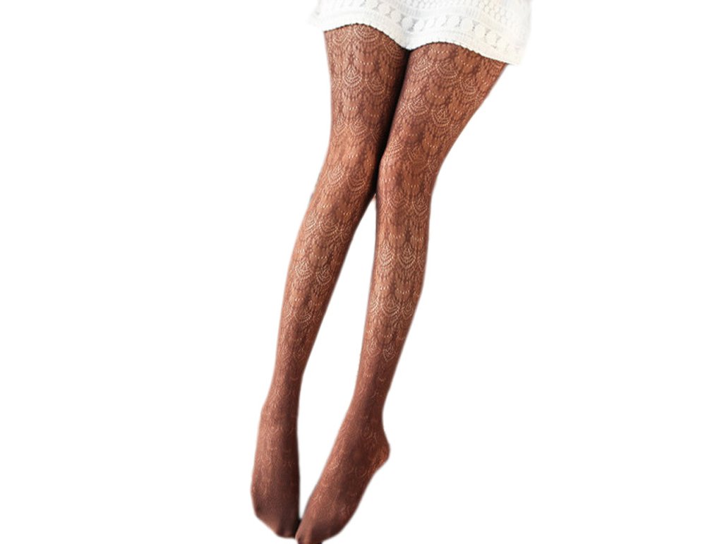 Sexy Lace Fishnet Stockings for Women - Coffee Pantyhose & Lingerie Tights - Perfect for Date Night, Cosplay & Boudoir Photography