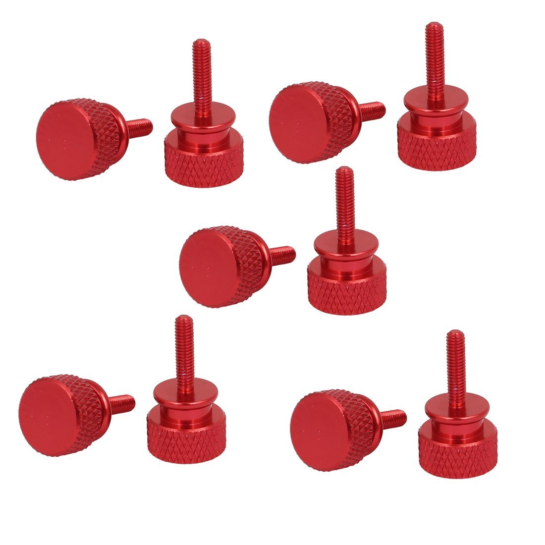 M3 x 12mm Knurled Aluminum Alloy Computer Case Screws - Red Wine Color (Pack of 10) - Perfect for PC Building & Hardware Upgrades