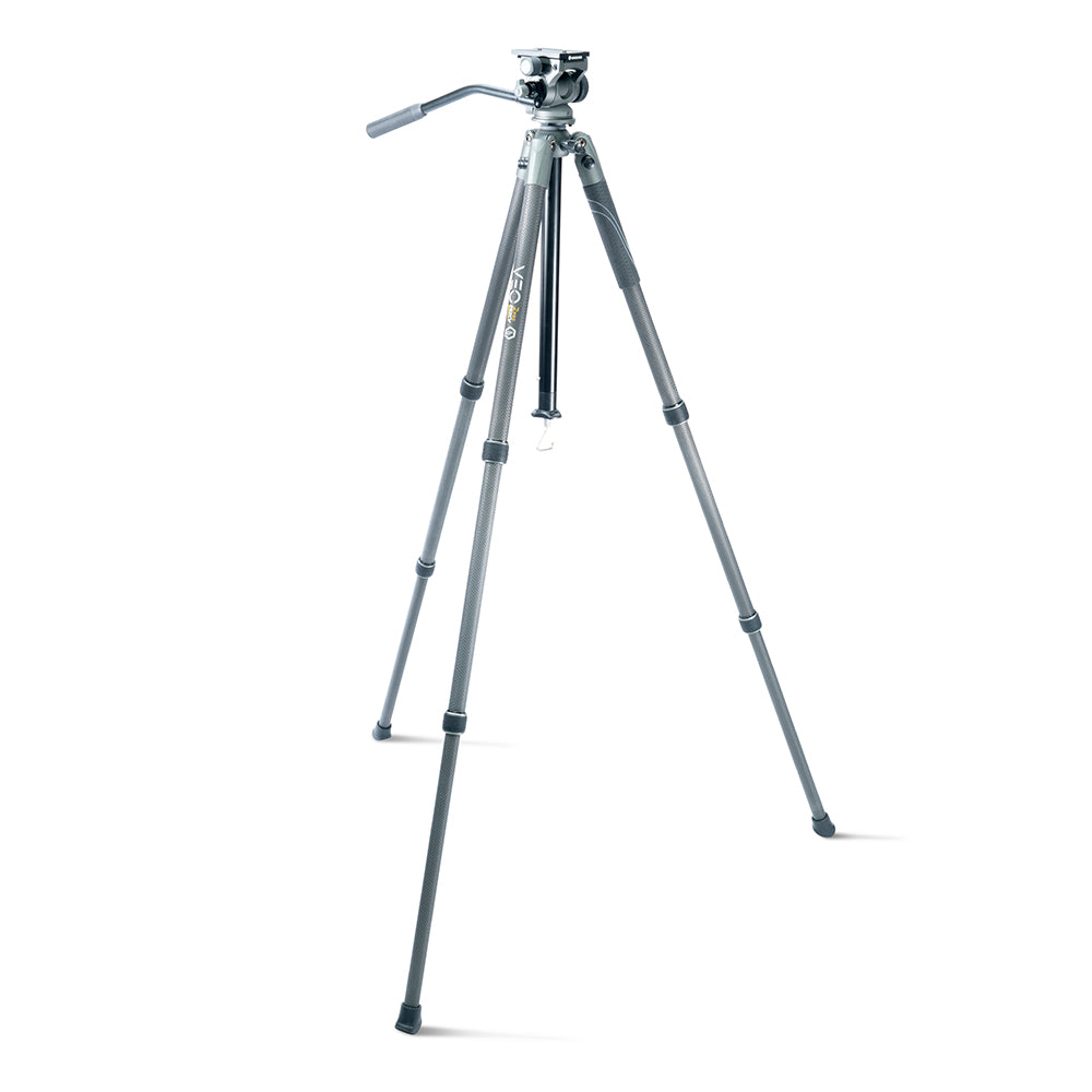 VEO 2 PRO 263CV Carbon Fiber Tripod with 2-Way Video Pan Head - 11LBS/5KG Load Capacity - Professional Camera Tripod for DSLR, Mirrorless & Video Cameras - Perfect for Travel, Vlogging & Outdoor Photography