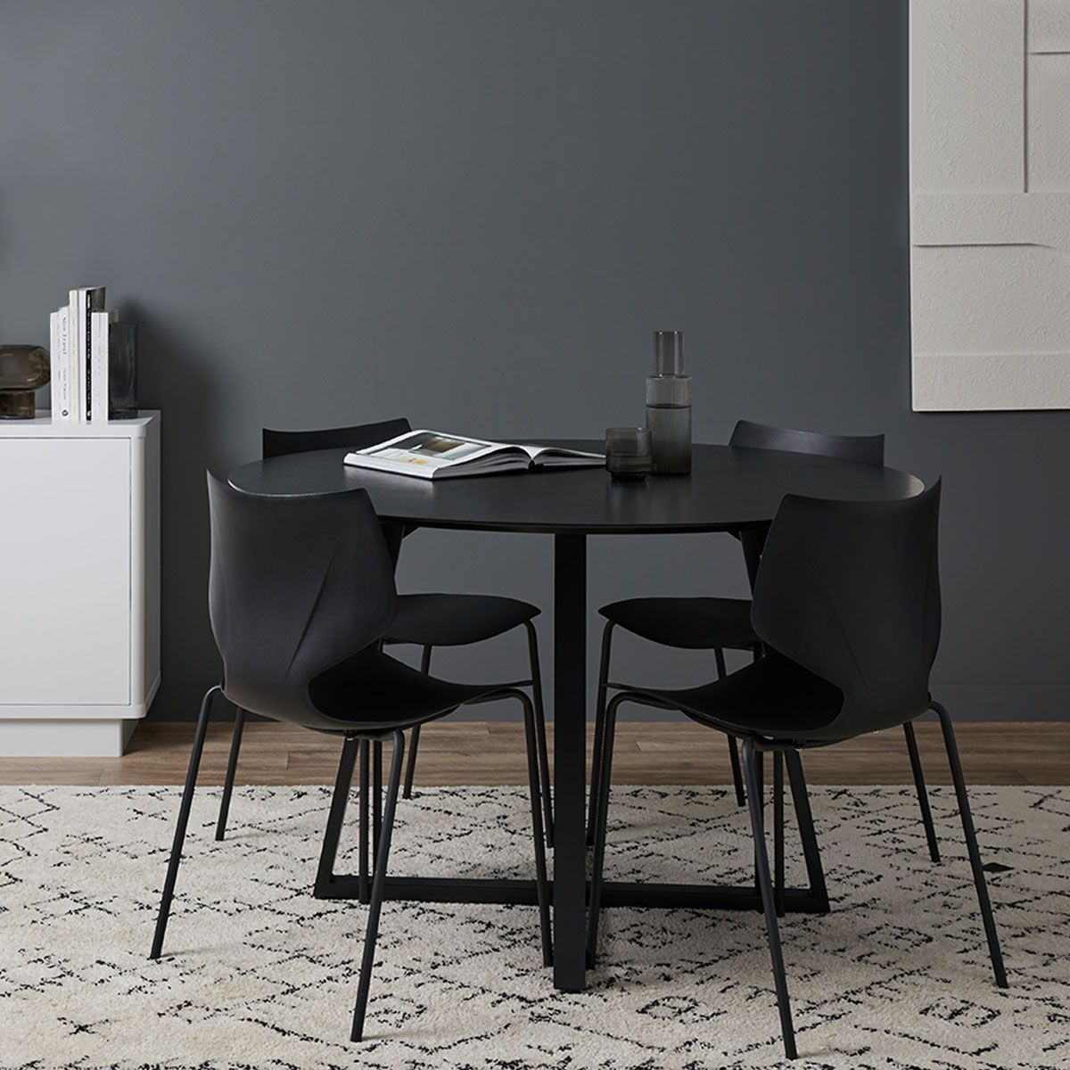 Modern Pia Dining Chairs Set of 2 - Black Wooden Kitchen Chairs for Dining Room, Kitchen, Breakfast Nook & Small Spaces