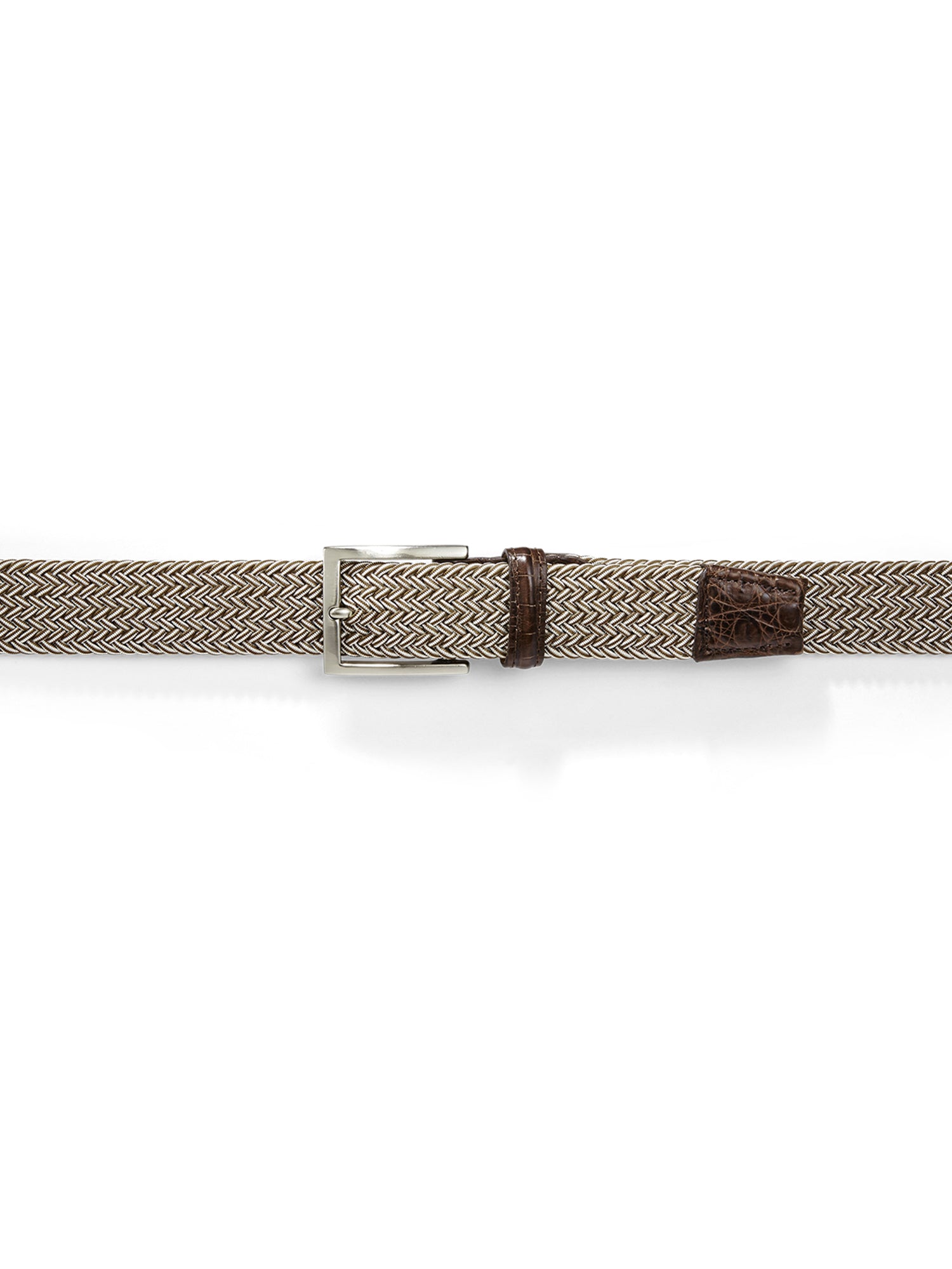 Stretch Woven Belt with Croc Tabs - Adjustable Waistband for Women & Men - Perfect for Jeans, Pants & Casual Outfits