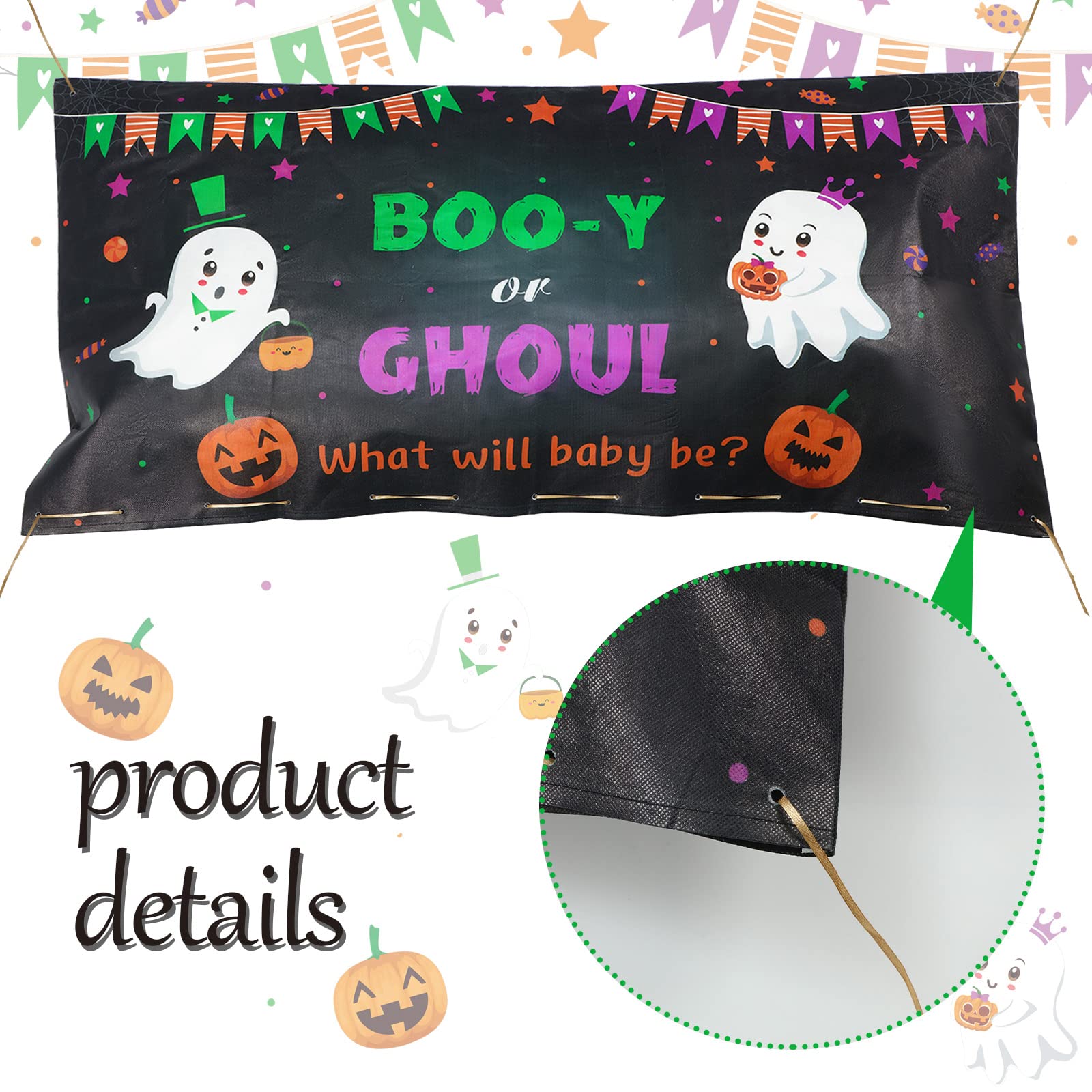 Peryiter Thanksgiving Fall Pumpkin Gender Reveal Balloons Backdrop - Blue & Pink Elephant Ghost Decorations for Halloween & Autumn Baby Shower Parties - Perfect for Gender Reveal Events, Baby Showers & Seasonal Celebrations