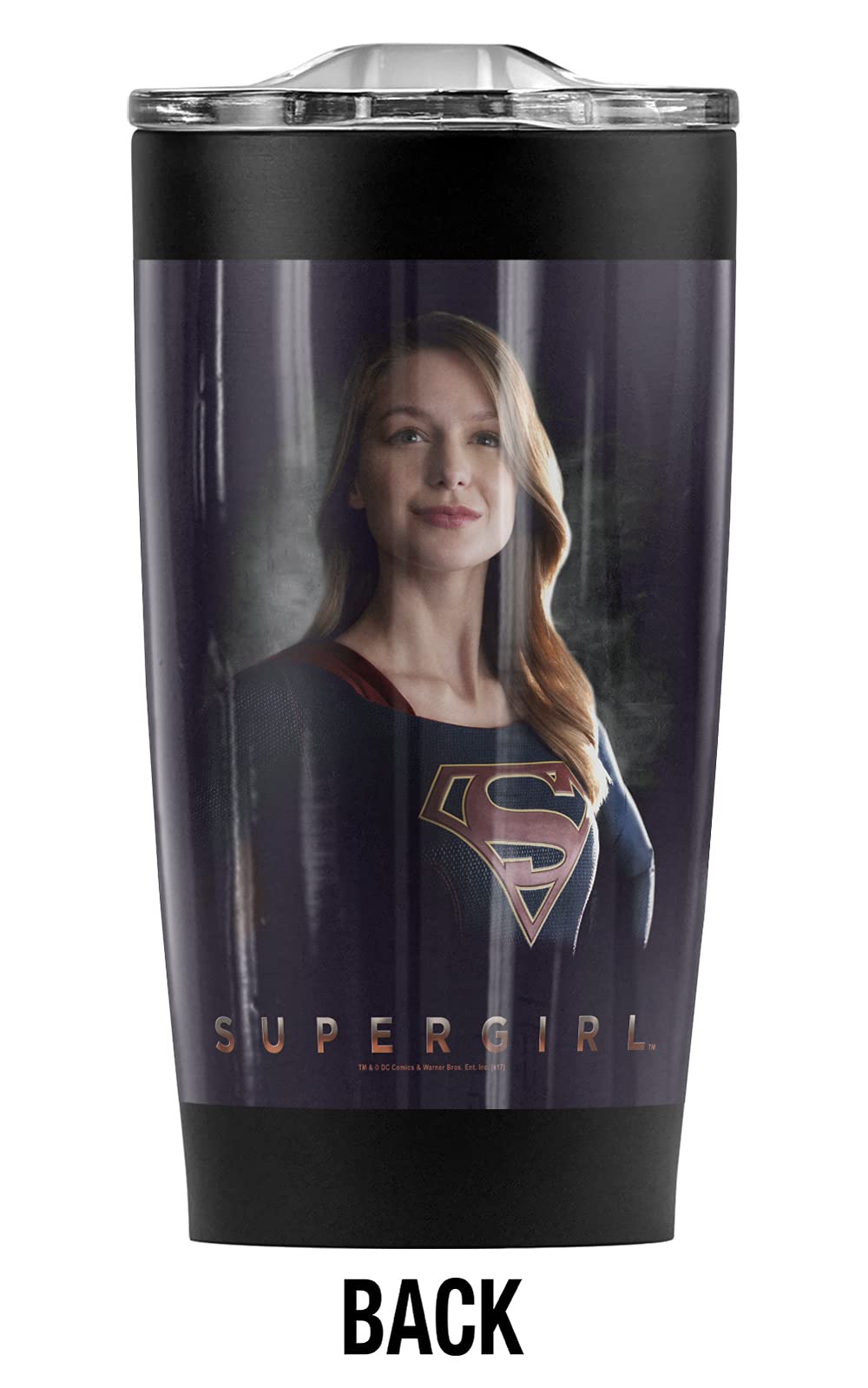 Logovision Supergirl TV Series 20oz Stainless Steel Tumbler - Vacuum Insulated Coffee Travel Mug with Leakproof Sliding Lid | Double Wall Insulation for Hot & Cold Drinks | Perfect for Office, Gym, Commuting & Outdoor Adventures