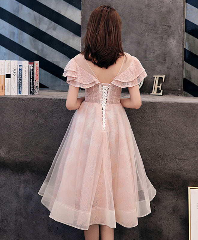 Elegant Pink Tulle Lace Short Prom Dress for Homecoming - Perfect for Parties, Dances & Special Occasions