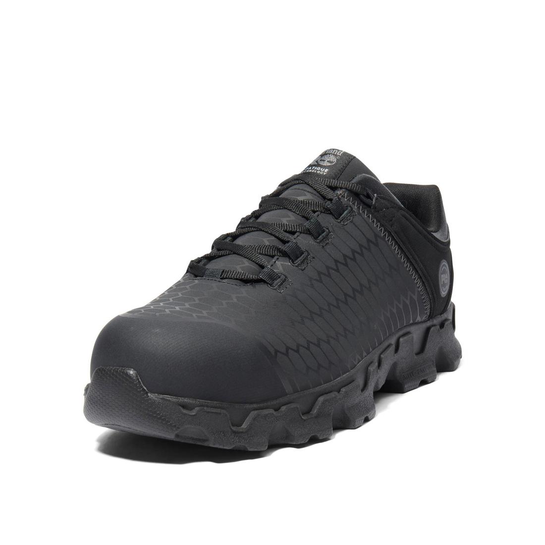 Powertrain Sport Alloy Toe Work Shoes for Men - Black Safety Shoes for Construction, Warehouse & Industrial Work - Lightweight & Comfortable Work Boots