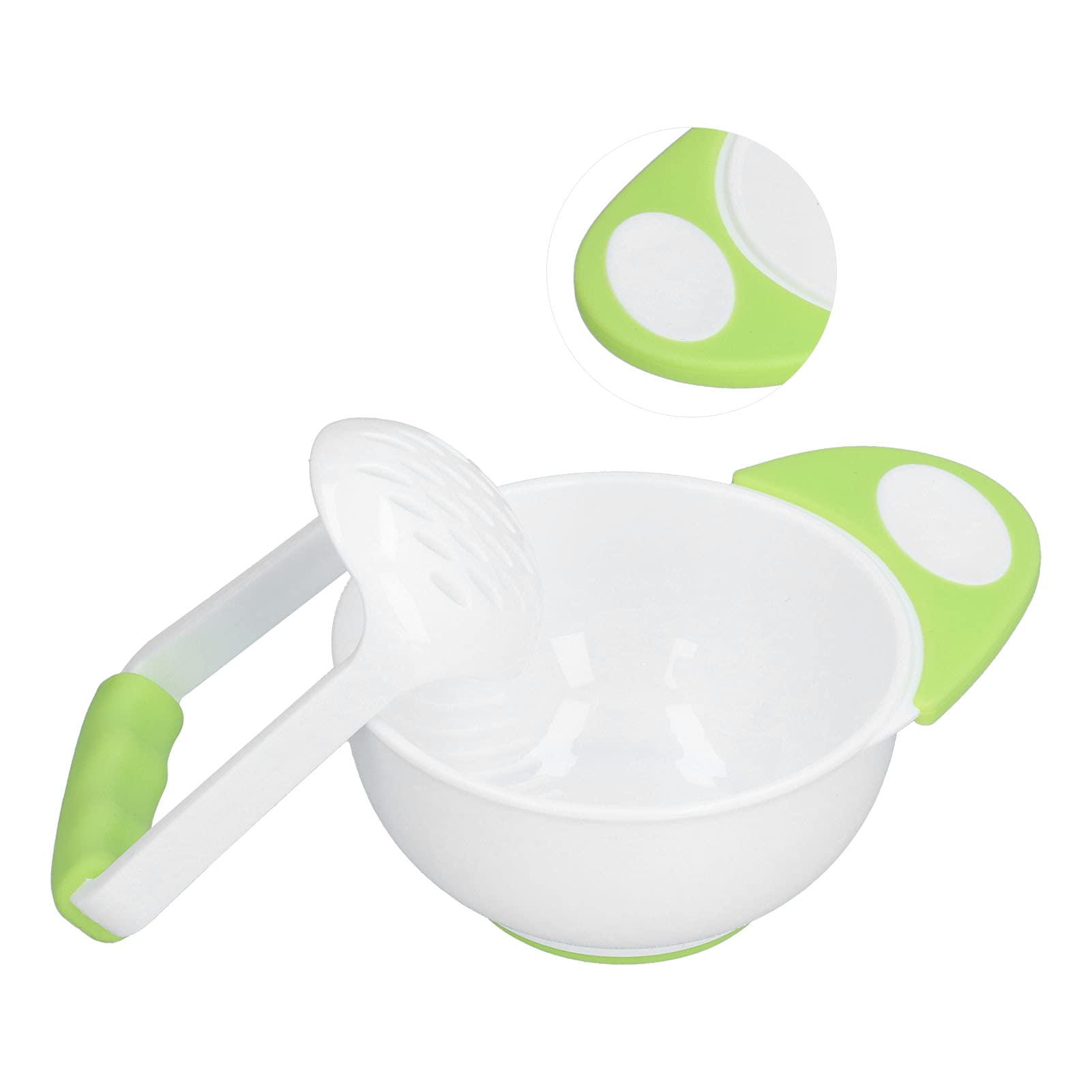 Non-Slip Food Masher Bowl with Textured Interior & Smooth Surface - Perfect for Baby Food Puree, Fruit Mash, Vegetable & Chicken Puree - Ideal for Homemade Baby Meals & Healthy Cooking