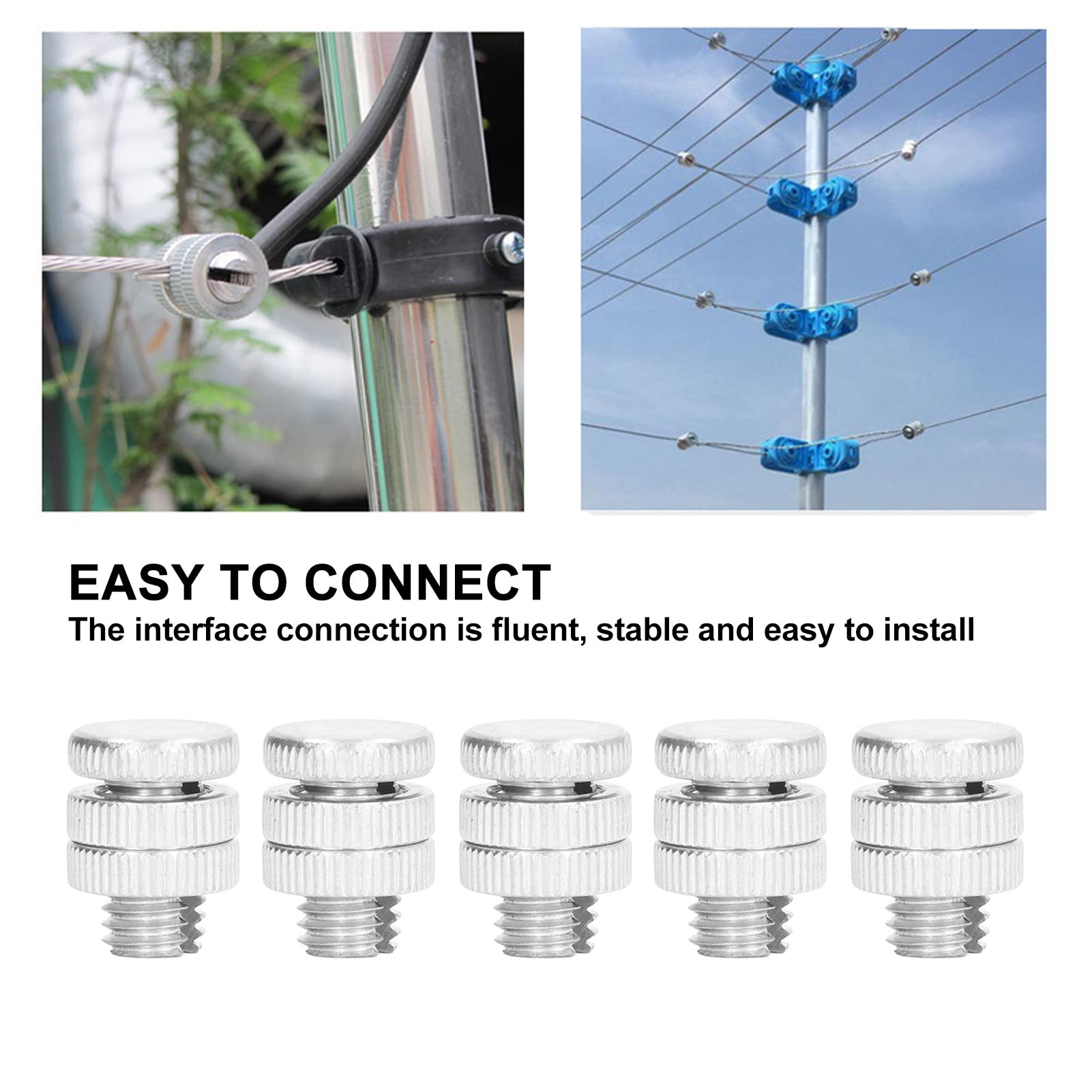 100PCS Aluminum Alloy Split Bolt Connectors - 0.8cm Thread Electric Fence Wire Connectors for Outdoor Use | Heavy Duty Electrical Fence Accessories for Farm, Ranch & Livestock Fencing Systems