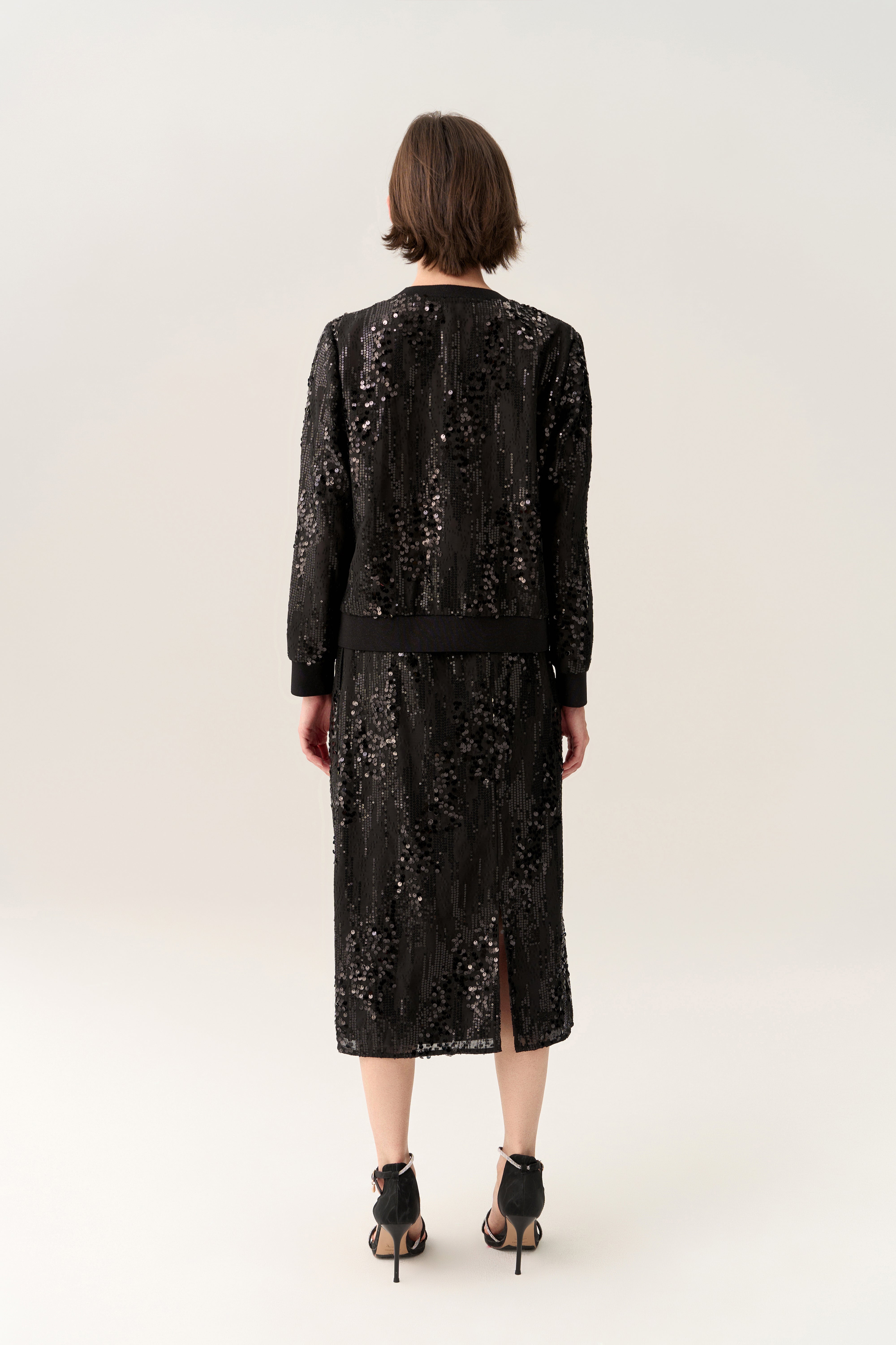 Sparkly Sequined Ribbed Trim Cardigan for Women - Elegant Party Wear & Evening Outfits - Perfect for Holiday Parties, Date Nights & Special Occasions