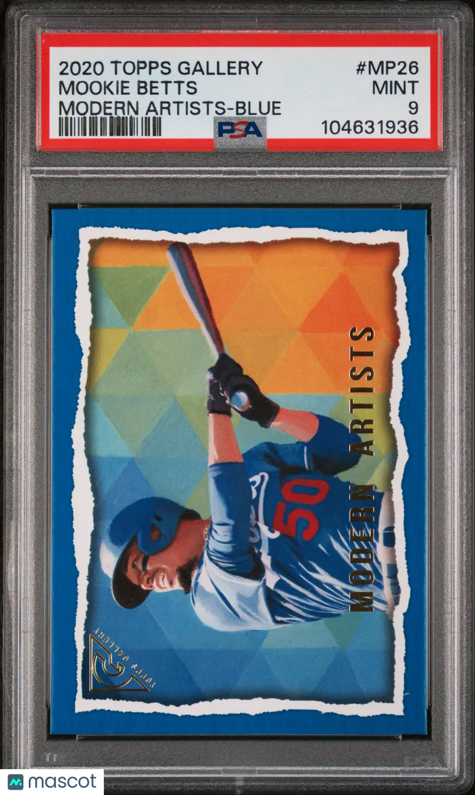 2020 Topps Gallery Modern Artists Blue Auto Mookie Betts PSA 9 /99 - Rare Baseball Trading Card for Collectors & Sports Memorabilia Enthusiasts - Perfect for Display, Investment & Gifting