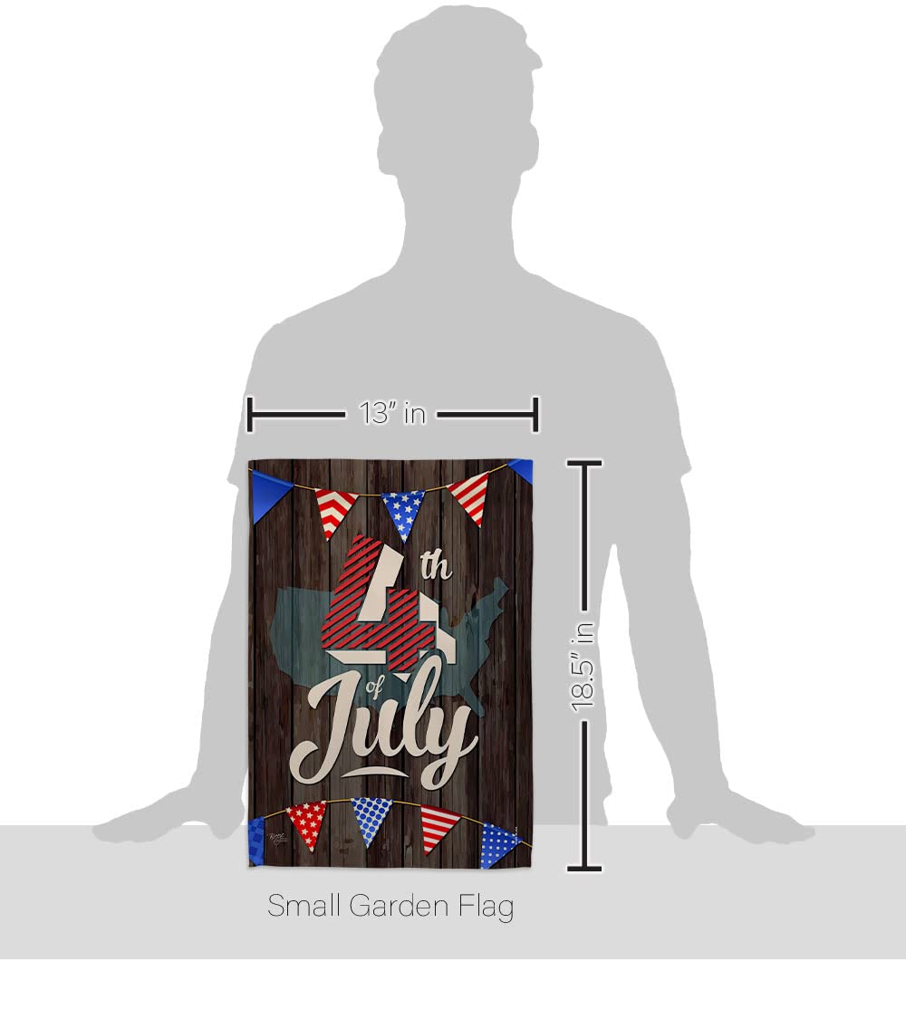 4th of July Garden Flag Set - Patriotic Independence Day Decor for BBQ & Yard