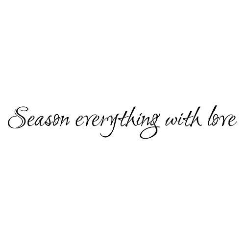 Season Everything with Love - Black Vinyl Wall Decal for Kitchen Decor, Inspirational Quote Sticker, Wall Art Graphic - Perfect for Home, Office & Gift Giving