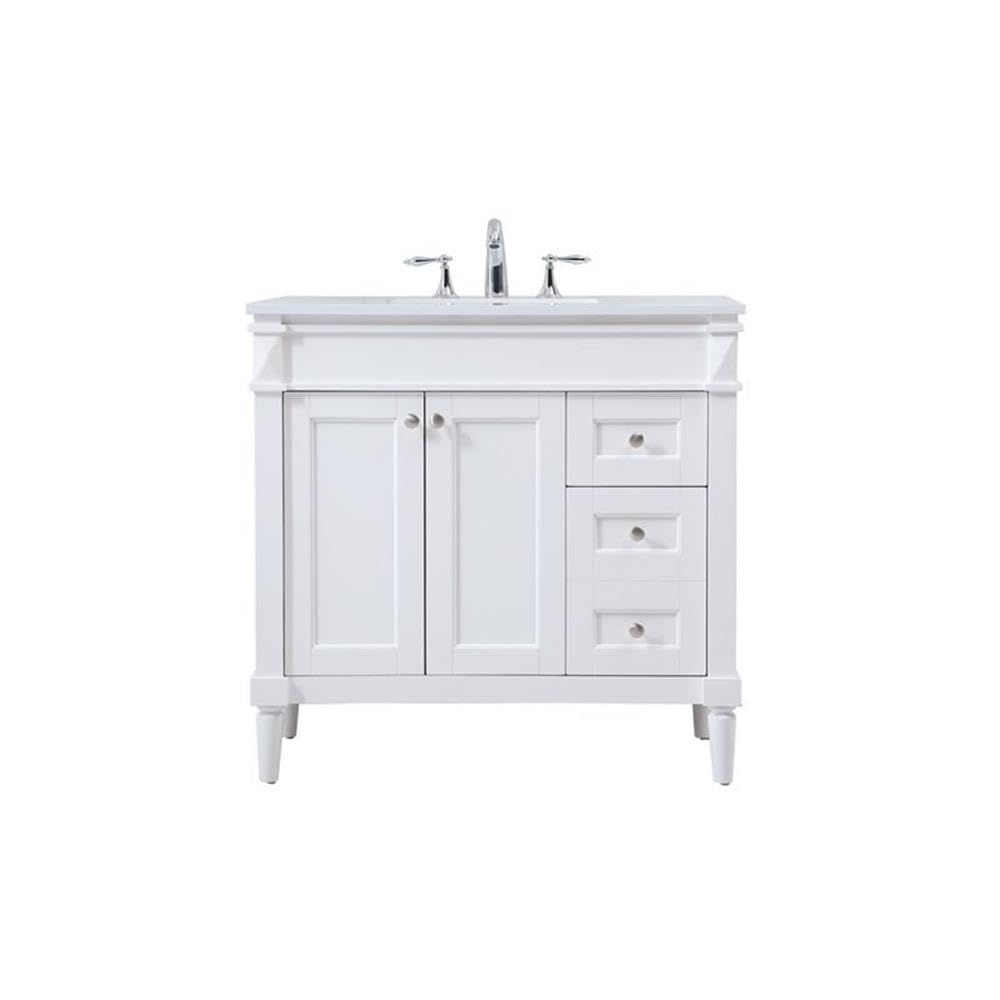 Modern 36-Inch White Bathroom Vanity with Under Sink Storage - Elegant Single Sink Bathroom Cabinet Organizer for Home Decor | Perfect for Small Bathrooms, Powder Rooms & Apartment Renovations