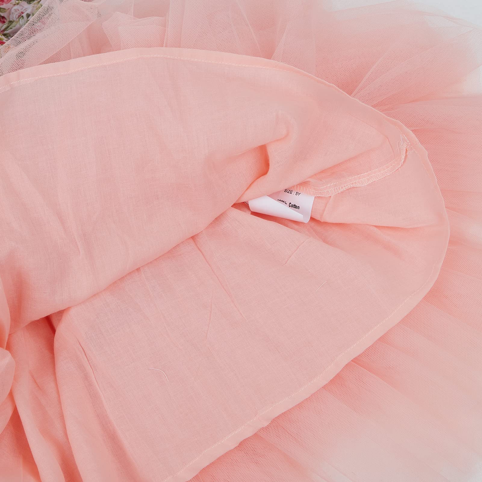 Girls Casual Tulle Dress with Floral Print - Baby Princess Party Dress for Birthday, Dance Recital & Special Occasions