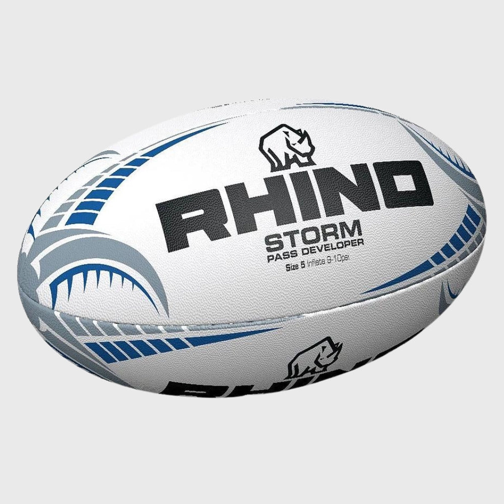 Rhino Storm Pass Rugby Training Ball - Durable & High-Performance for Rugby Practice, Games, and Skill Development | Perfect for Coaches, Players, and Team Training Sessions
