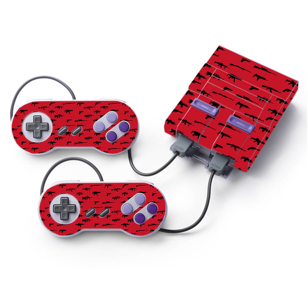 MightySkins Vinyl Decal for Nintendo Super NES Classic - Guns | Protective Cover for Gaming Console
