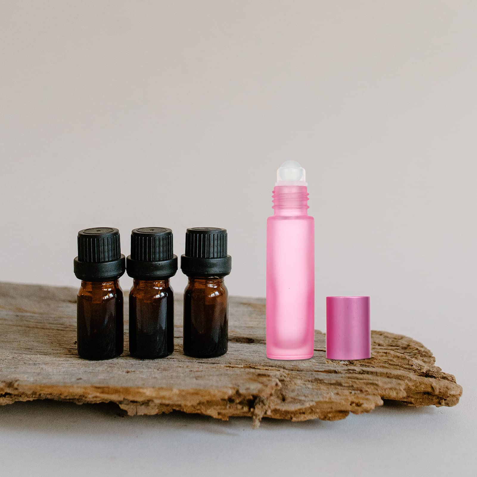 10pcs Roller Bottles for Essential Oils - Small Glass Perfume Roller Bottles with Absorption High White Glass - Perfect for Aromatherapy, Travel & DIY Blending